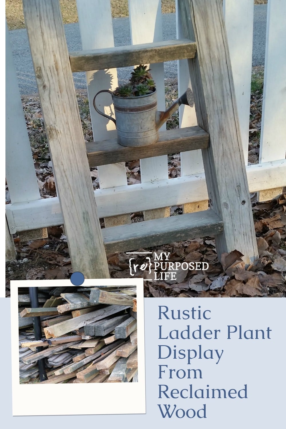 DIY rustic plant ladder via @repurposedlife