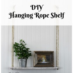 how to make a DIY hanging rope shelf tutorial by Knick of Time