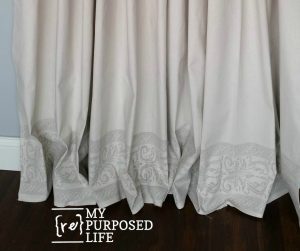 IOD roller stamped drop cloth grommet curtains