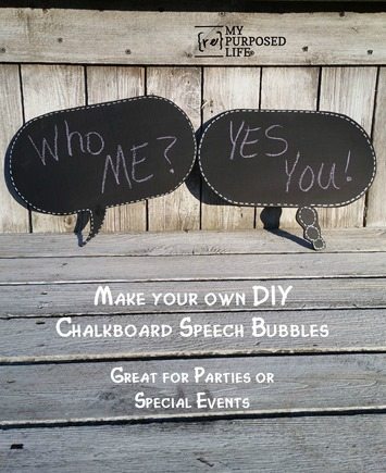 make your own diy chalkboard speech bubbles great for parties or special events MyRepurposedLife.com