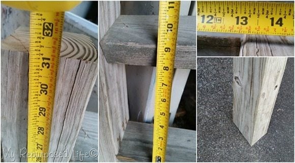 rustic ladder display measurements MyRepurposedLife.com