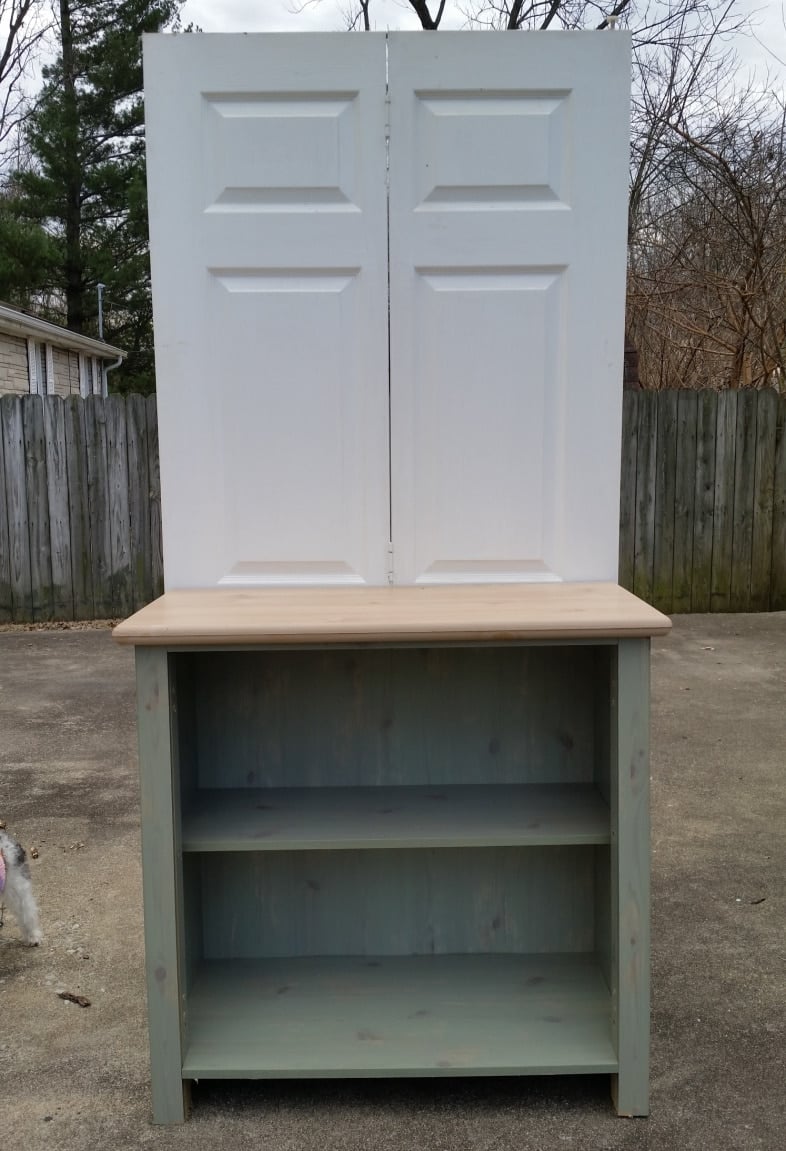 add trim to bi-fold door coffee station