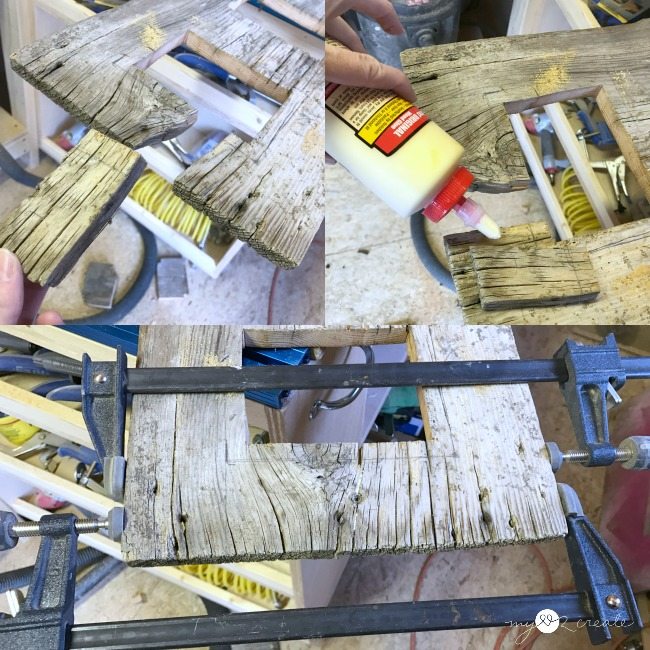 gluing in old wood piece