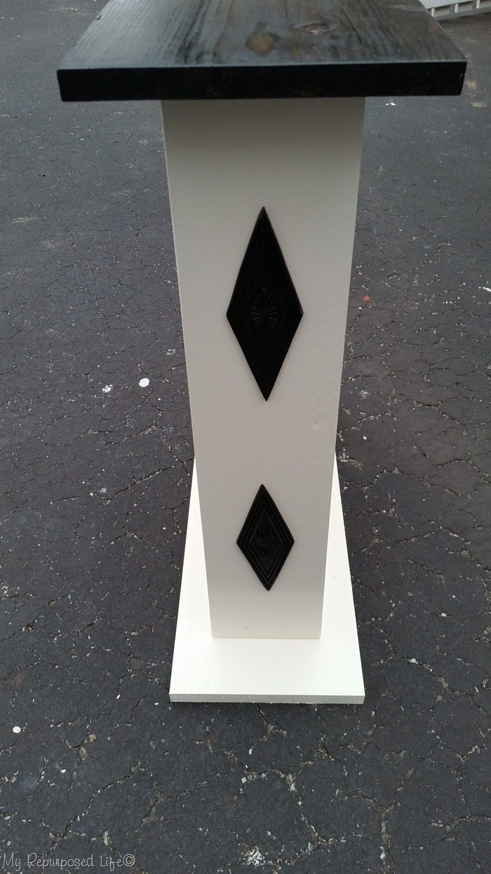 small sofa side table with black wooden appliques small sofa side table with black wooden appliques