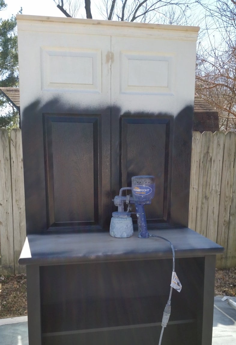 painting a base coat of black