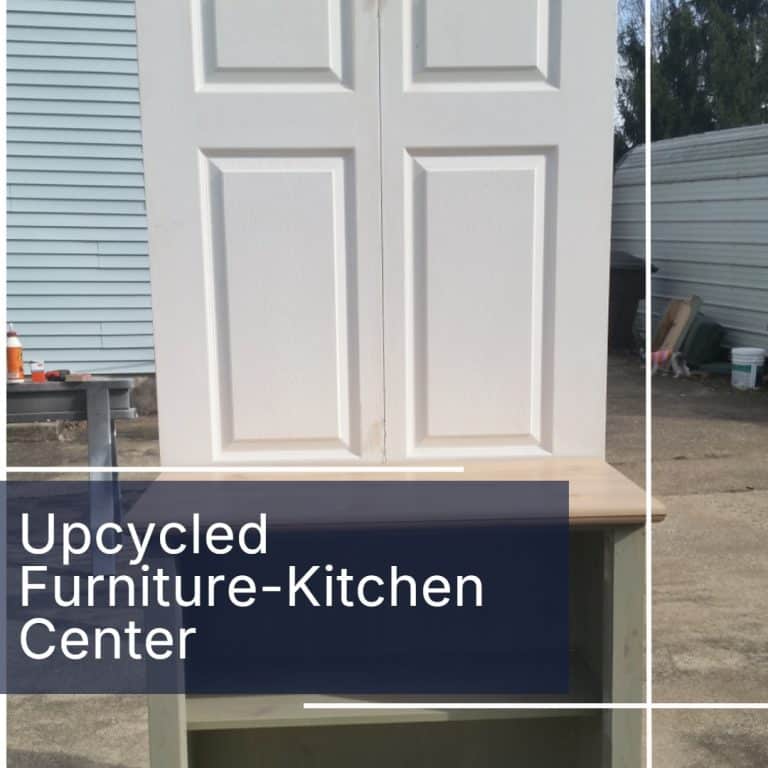 upcycled reclaimed furniture makes the perfect coffee station or kitchen center