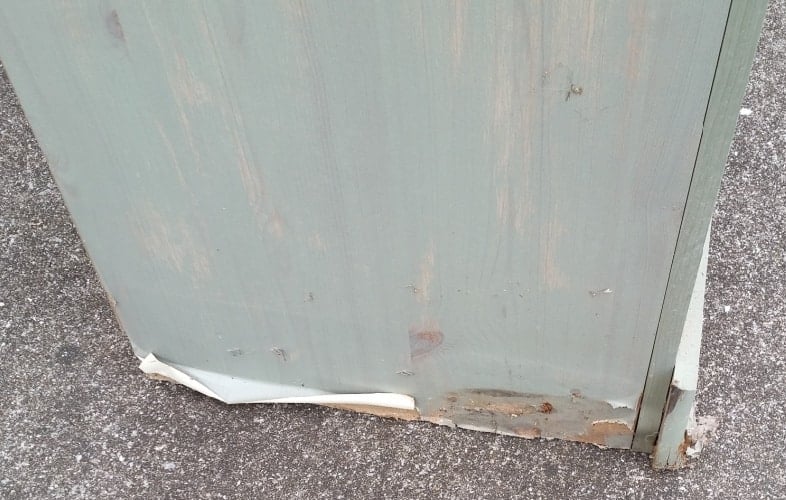 water damaged chest of drawer