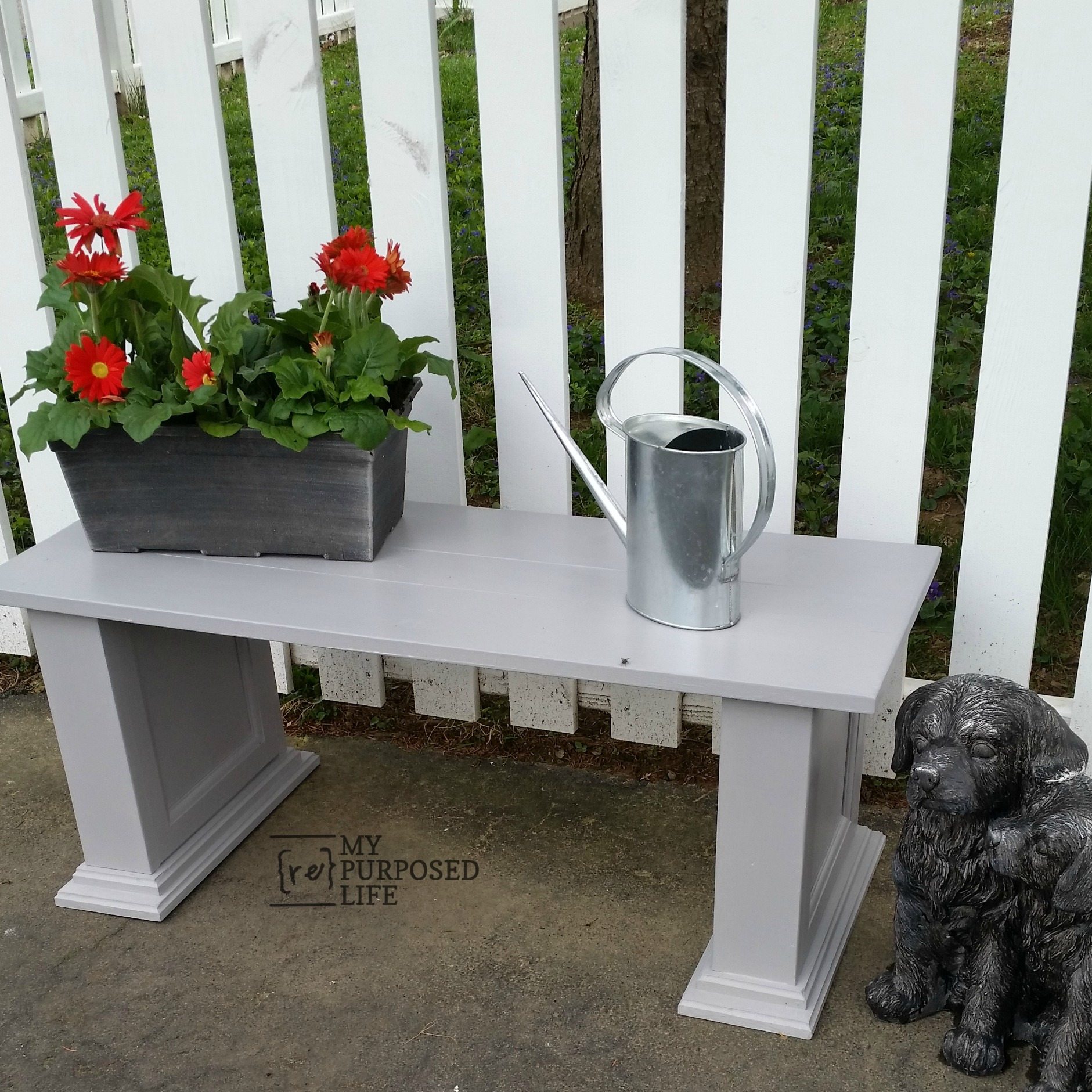 Repurposed Cabinet Door Bench - My Repurposed Life Rescue