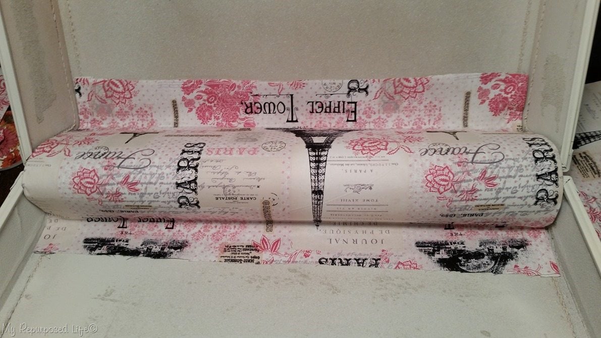 How to Line a Suitcase Vintage Suitcase Makeover My Repurposed Life®