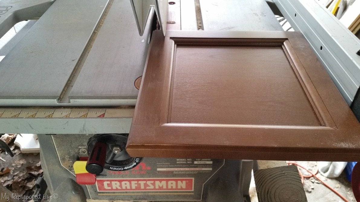 trim cabinet door edge on table saw