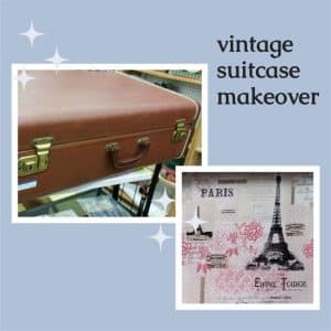 How to Line a Suitcase | Vintage Suitcase Makeover