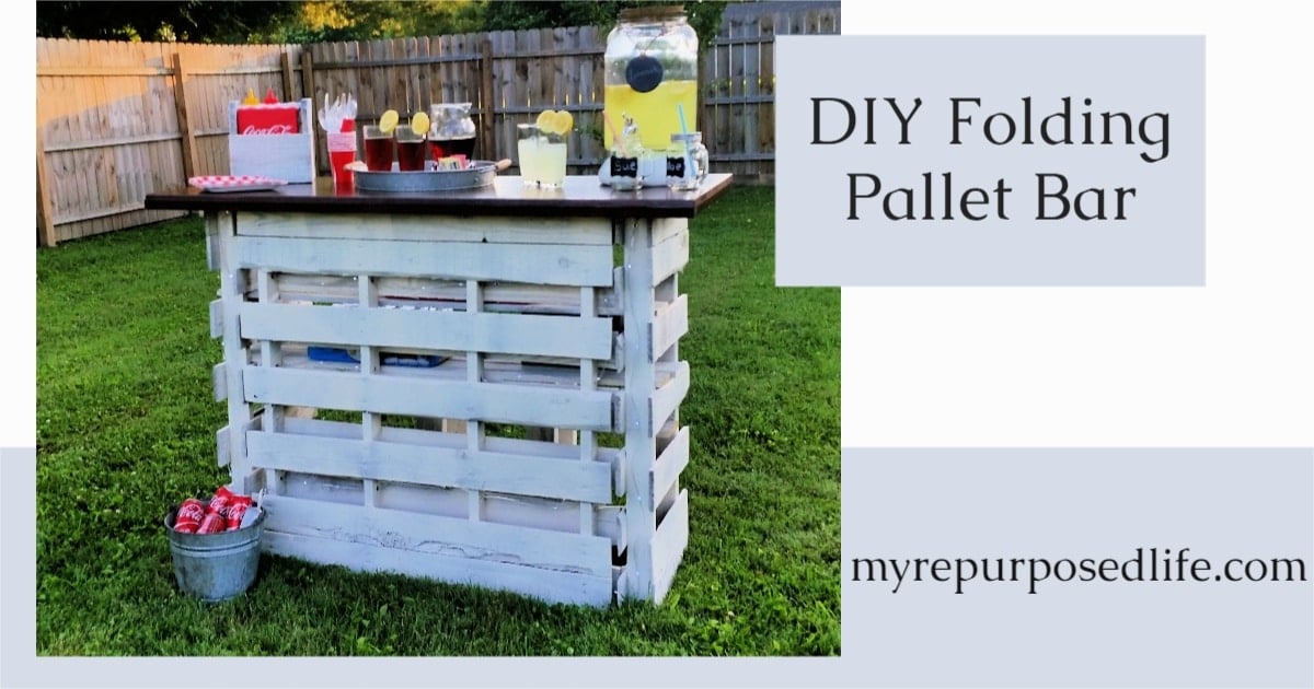 Portable Folding DIY Pallet Bar great for weddings, tailgating and
