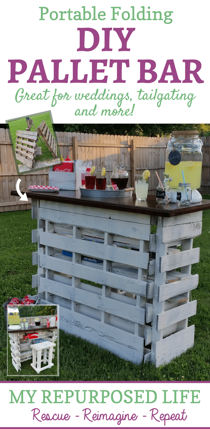 portable folding DIY pallet bar for weddings tailgating and more