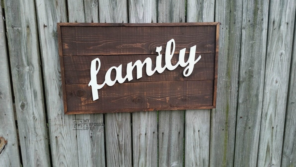 rustic family framed sign MyRepurposedLife.com