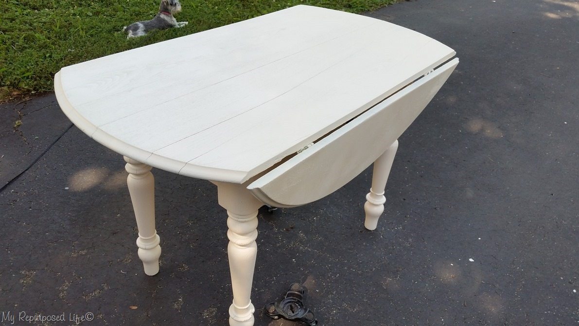 painted old oak craft table