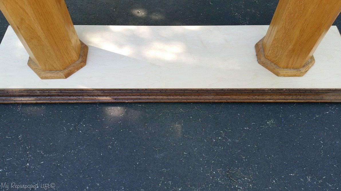 picture frame molding as table trim