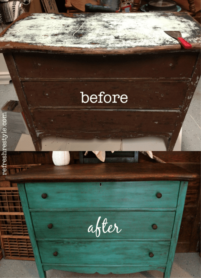 Awesome-Emerald-green-dresser-makeover-painted-furniture-idea-that-you-can-do-yourself