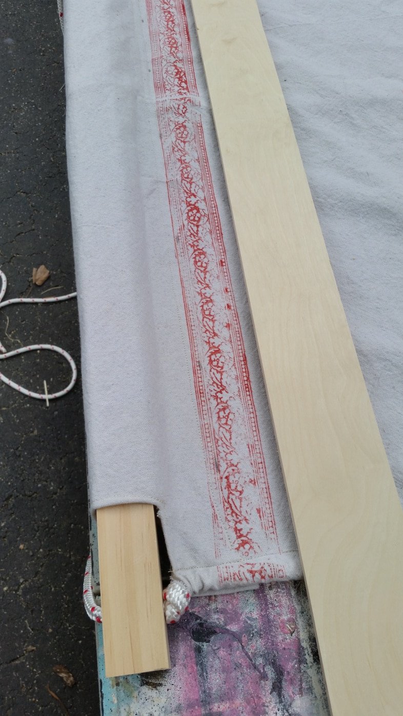 embellishing a drop cloth hammock with paint