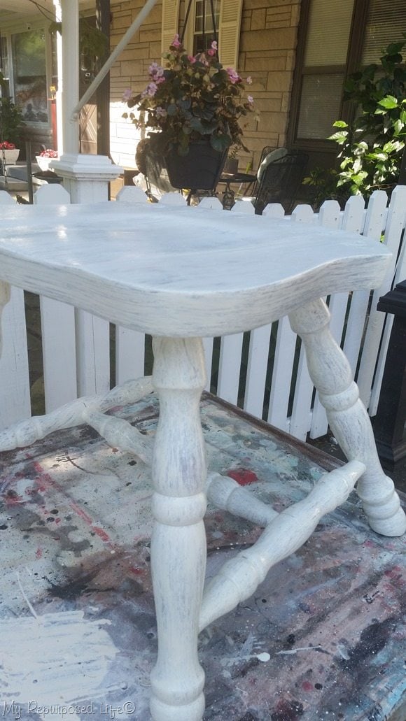 whitewash chair side table