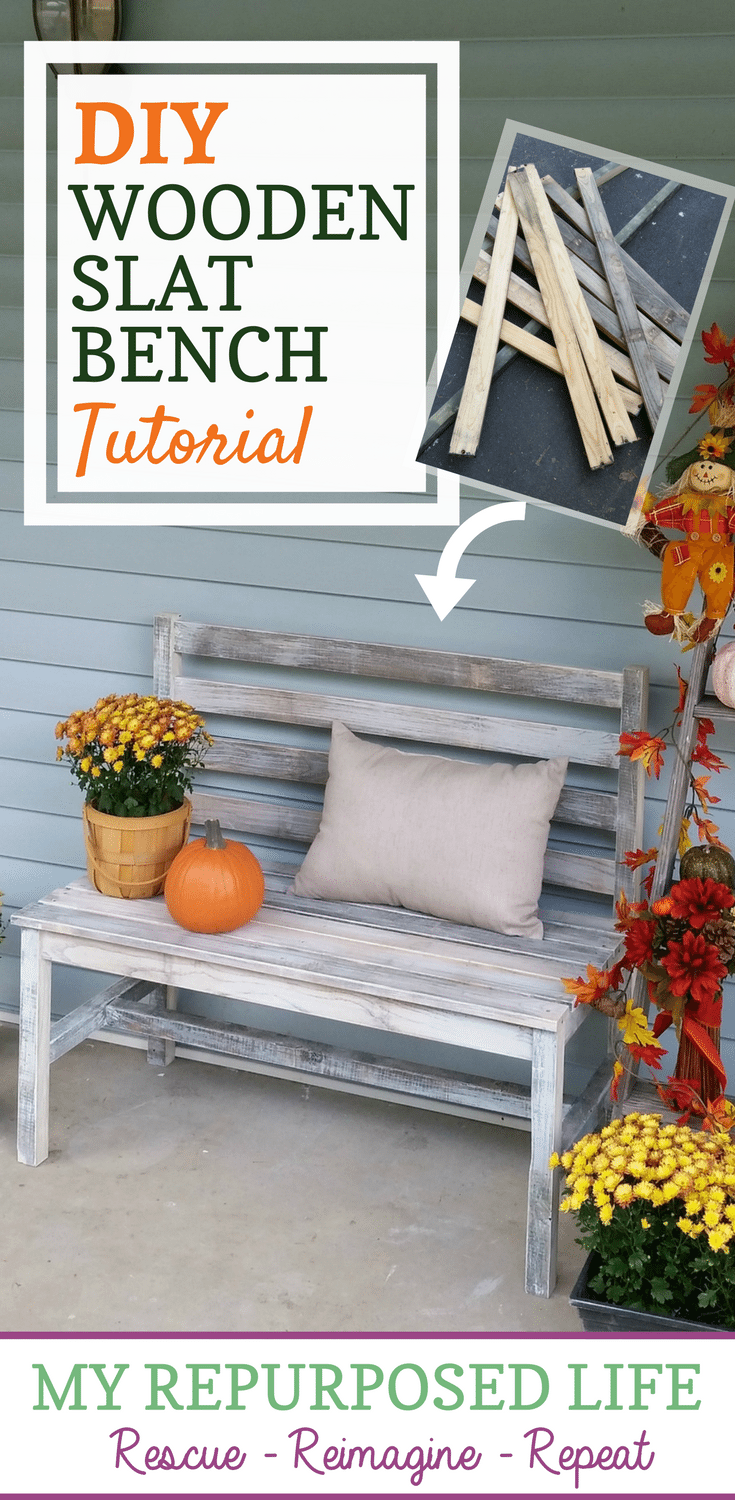 Make your own bench from Pallet wood or other reclaimed wood with these plans