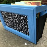close up of mod podge on magazine rack