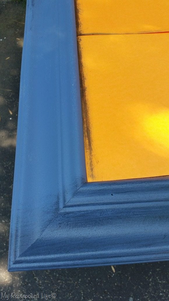 glazed blue picture frame cork board
