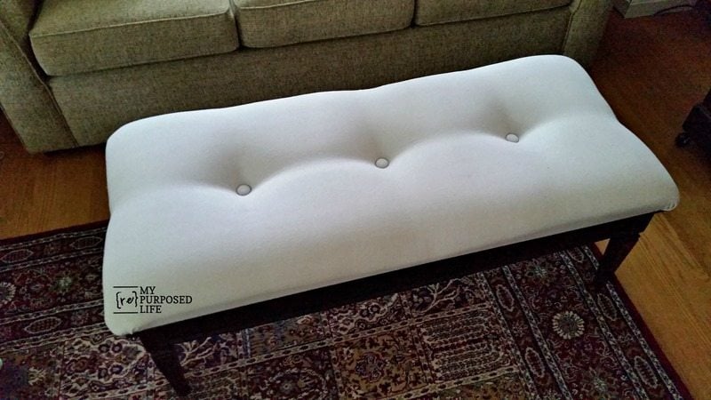 upholstered coffee table bench MyRepurposedLife