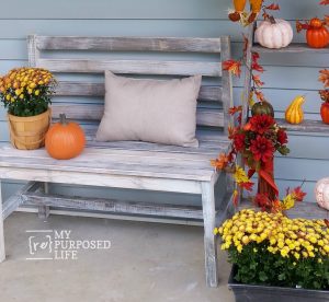 Wooden Slat Bench Plans | Rustic Bench with Back