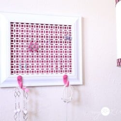 Make a jewelry holder out of a picture frame