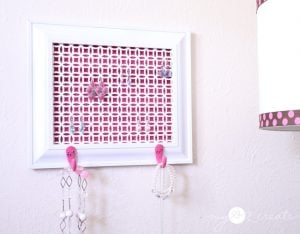 Make a jewelry holder out of a picture frame