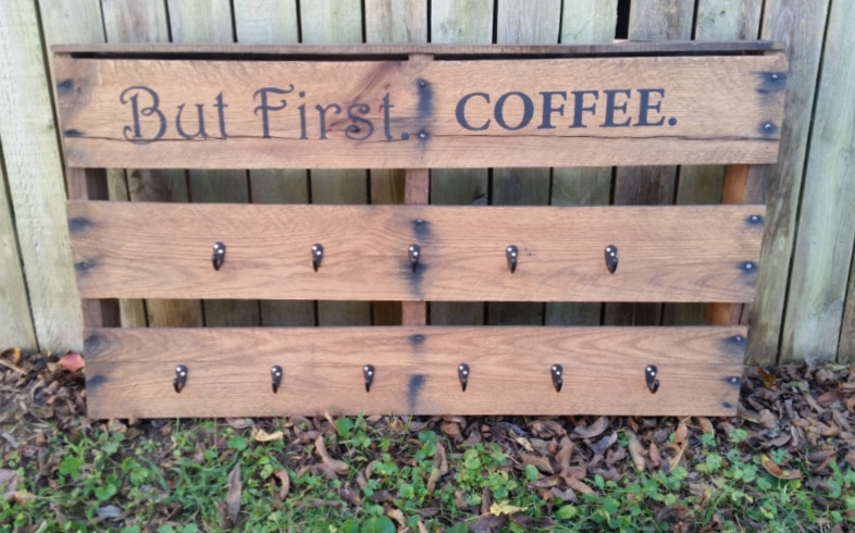 half pallet coffee cup rack