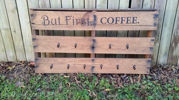 half pallet coffee cup rack