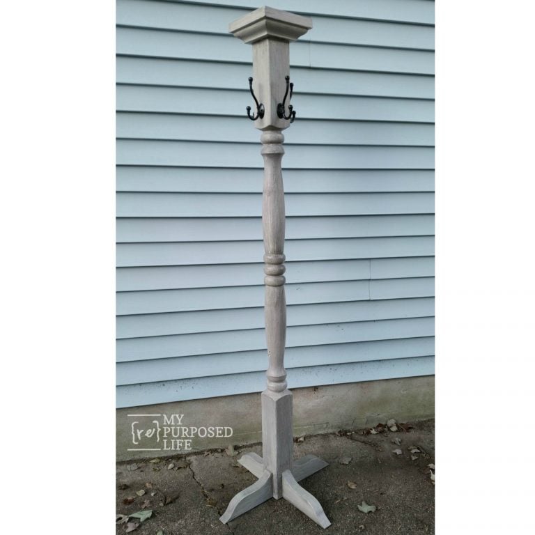 Porch Post Coat Rack made from a Newel Post