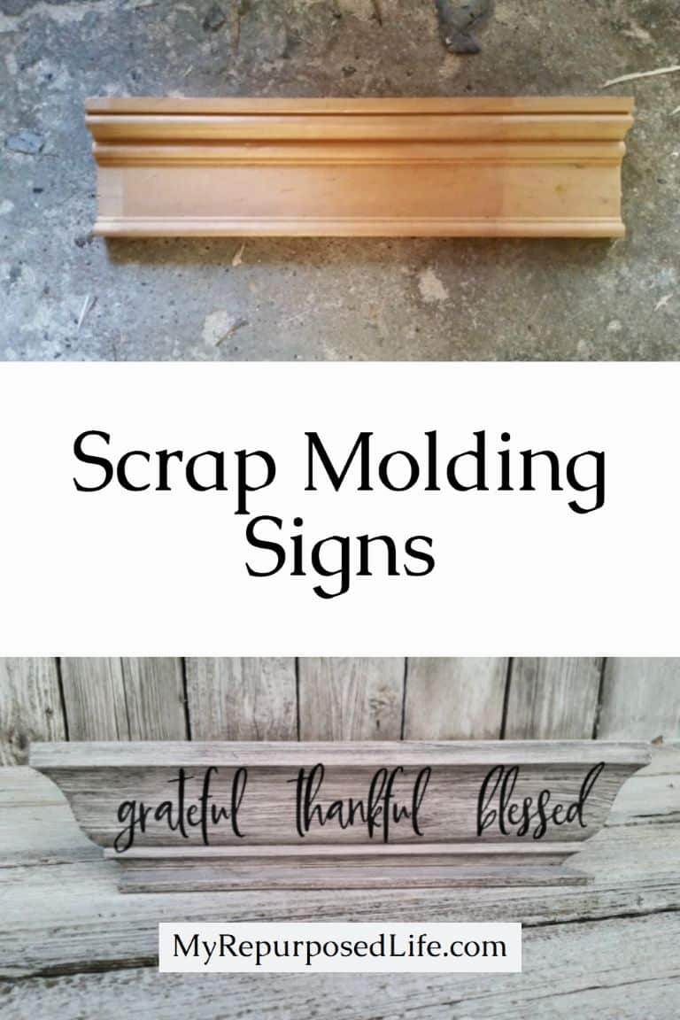 Use scrap pieces of molding or trim to make unique home decor signs, or even a desk plaque for your business. via @repurposedlife