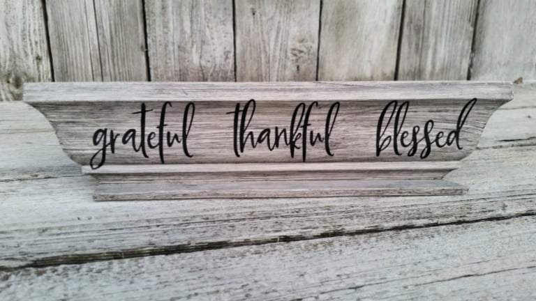small grateful thankful blessed scrap molding sign