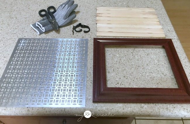 supplies to make a picture frame jewelry holder
