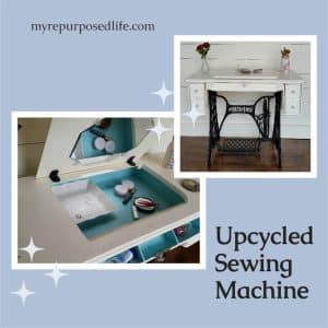 Singer sewing machine into desk,table,vanity