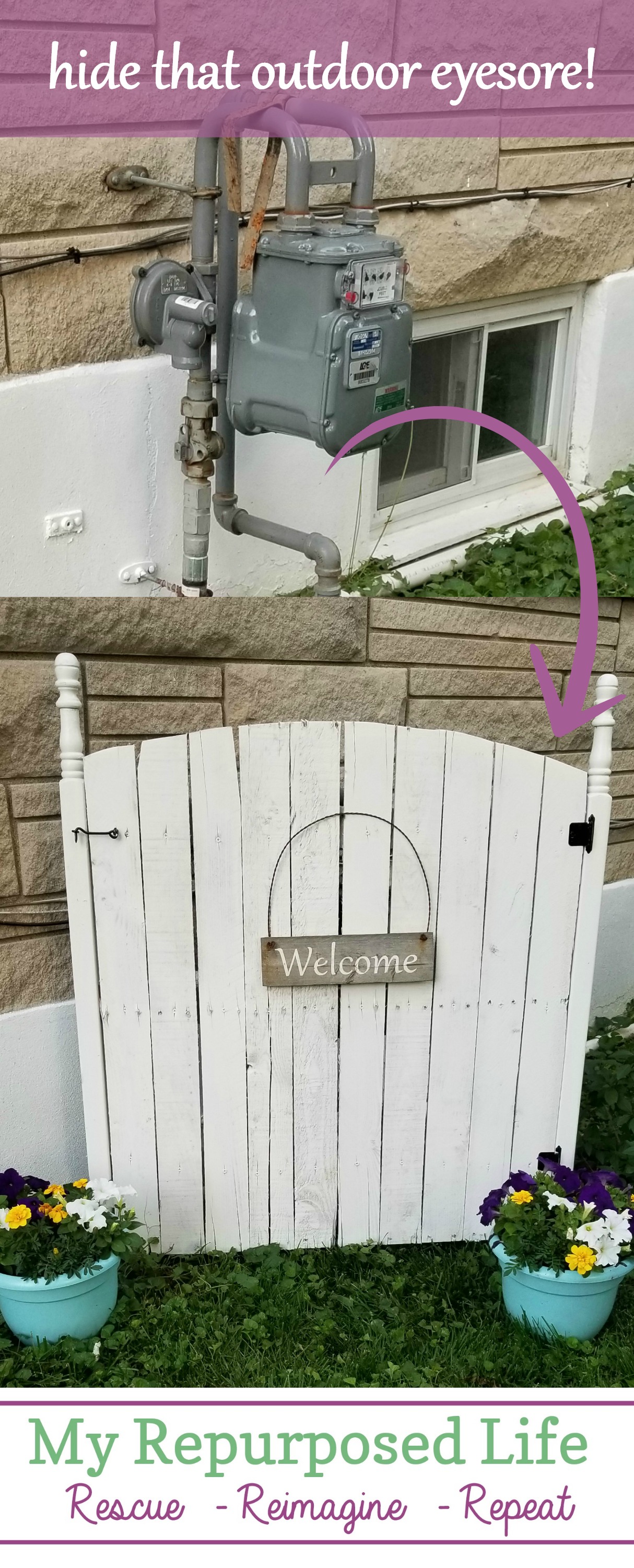 Gas Meter Cover Outdoor Eyesore My Repurposed Life® Rescue Re