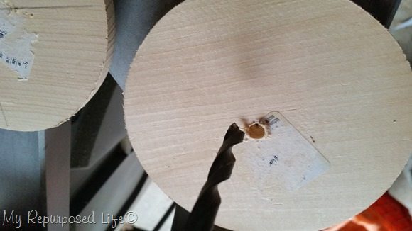 pre-drill countersink hole in christmas lantern base