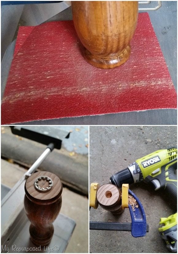 sand and drill spindle