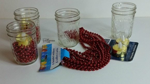 supplies to make jelly jar centerpiece MyRepurposedLife