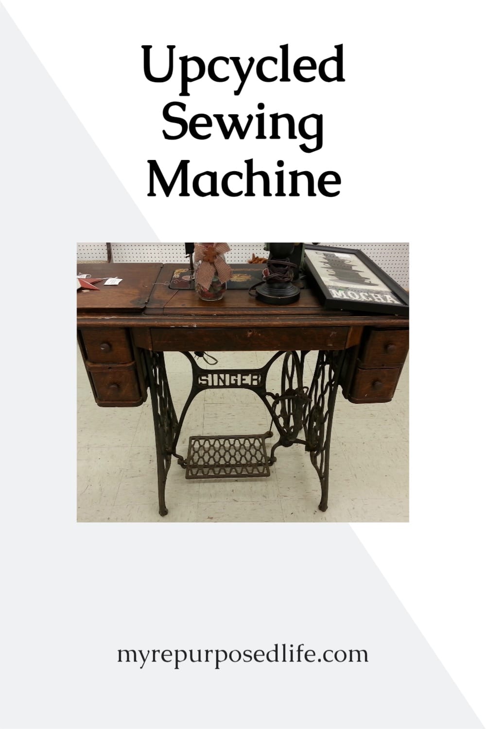 upcycled singer sewing machine project