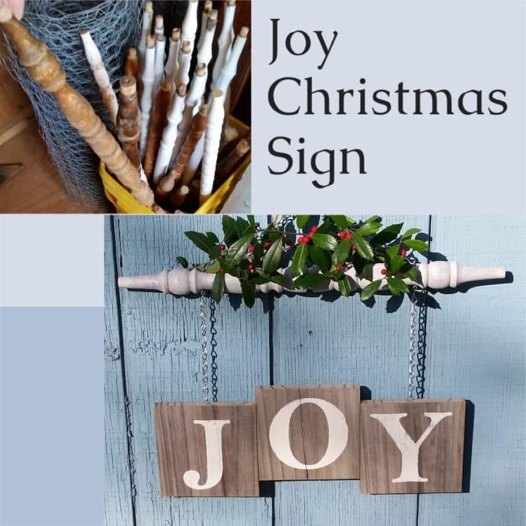 Wooden Spindle Sign For Christmas