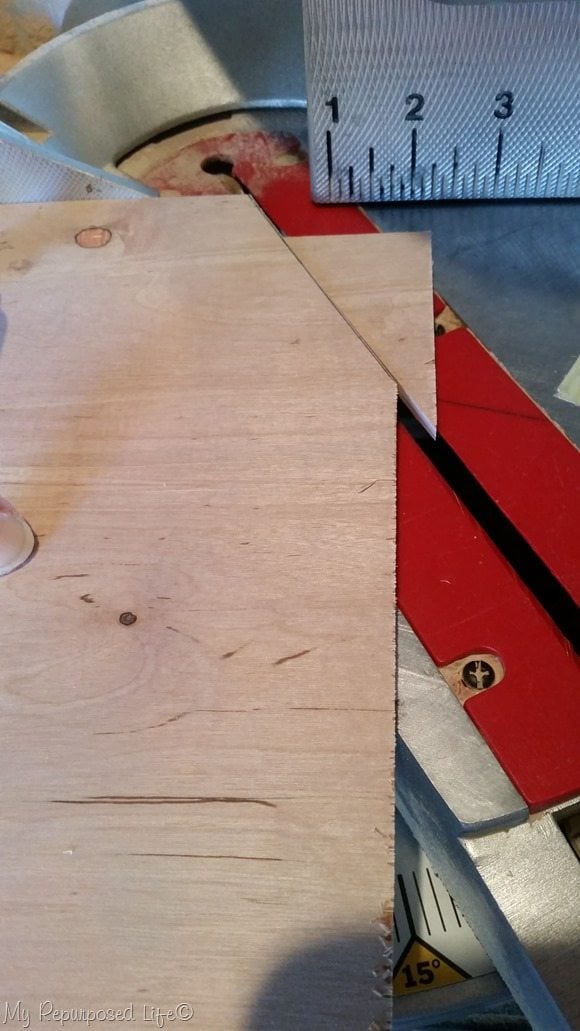 cut octagon tray corners on miter saw