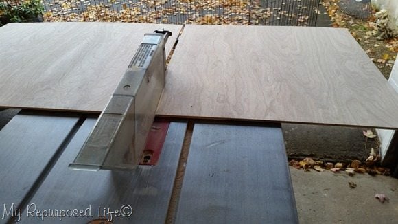 cut scrap plywood for octagon tray bottom