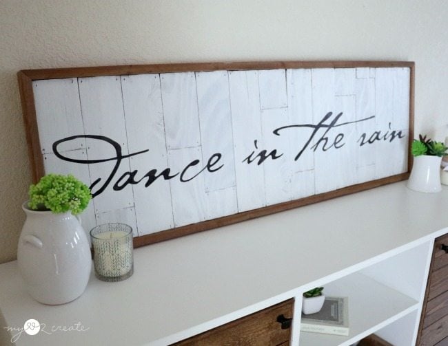 planked and stenciled sign
