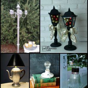 Repurposed Lamps Chandeliers and more