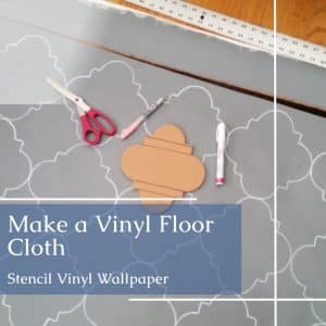 DIY vinyl floor cloth stenciling