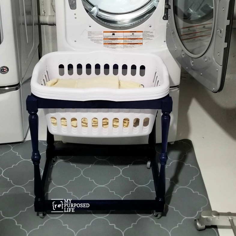 diy laundry cart for basement laundry area MyRepurposedLife.com