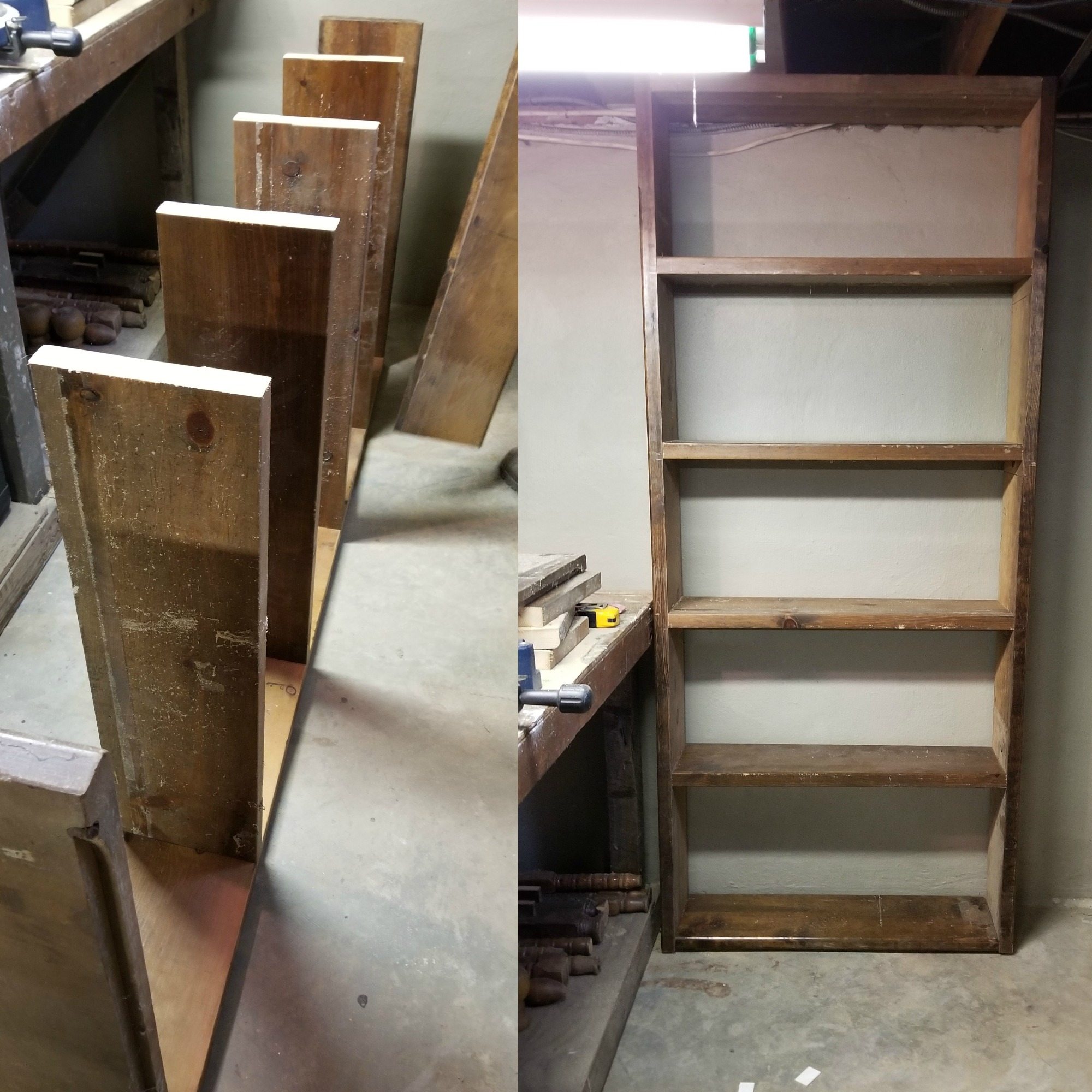 Building storage shelves